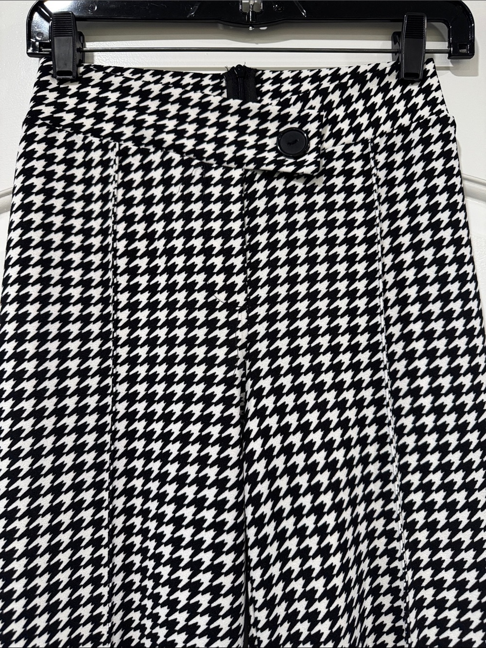 NWT Fashion Nova Black & White Houndstooth Check Back Later Wide Leg Pants Sz Sm - Picture 2 of 6